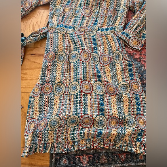 Marc by Marc Jacobs 100% silk multicolored floral boho poplin chic dress size 6 - Picture 7 of 8